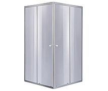 Душова кабіна 90*90*185 см, квадратна, профіль хром сатин, тоноване прозоре скло, БЕЗ ПІДДОНУ