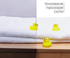 Душова кабіна 90*90*185 см, квадратна, профіль хром сатин, тоноване прозоре скло, БЕЗ ПІДДОНУ, фото 3