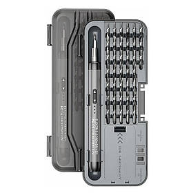 Електрична викрутка RIAS TK-S001H з реверсом та 38 бітами в кейсі Grey (3_06896)