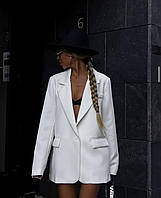 Жіночий піджак оверсайз з плічиками Cartell молочний