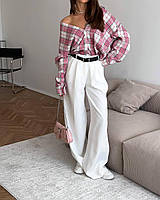 Жіночі брюки палаццо кльош на високій посадці Cartell молочні