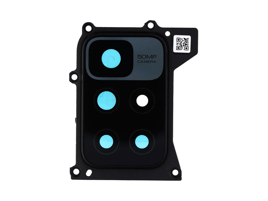 Скло камери для Xiaomi Redmi 10, Redmi 10 Prime, Redmi 10 Prime 2022 чорне + рамка чорного кольору, фото 1