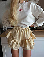 Спідниця з рюшами в смужку Annver блакитна