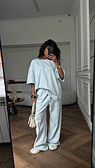 Жіночий прогулянковий костюм штани і кофта Cartell блакитний