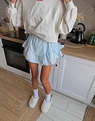 Спідниця з рюшами в смужку Annver блакитна