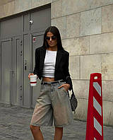 Жіночий укорочений піджак з плечиками Cartell чорний