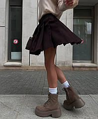 Міні спідниця теніска на високій посадці Cartell коричнева