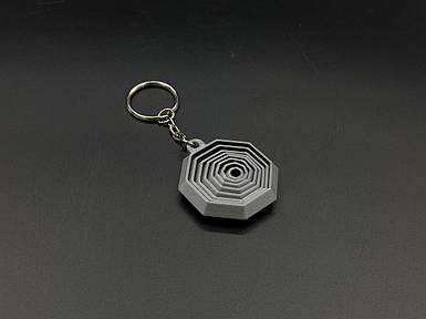 Брелок-підвіска для ключів сумки рюкзака 3D Антистресс сірий. 46х40х10мм