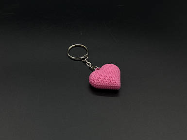 Брелок-підвіска для ключів сумки рюкзака 3D Серце рожеве. 36х34х14мм