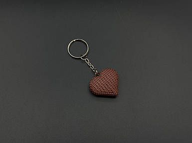 Брелок-підвіска для ключів сумки рюкзака 3D Серце бронзове. 36х34х14мм