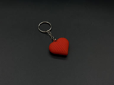 Брелок-підвіска для ключів сумки рюкзака 3D Серце червоне. 36х34х14мм
