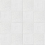Самоклеющаяся 3D панель белая орнамент 19.6 м в рулоне 19600x700x3мм, фото 10