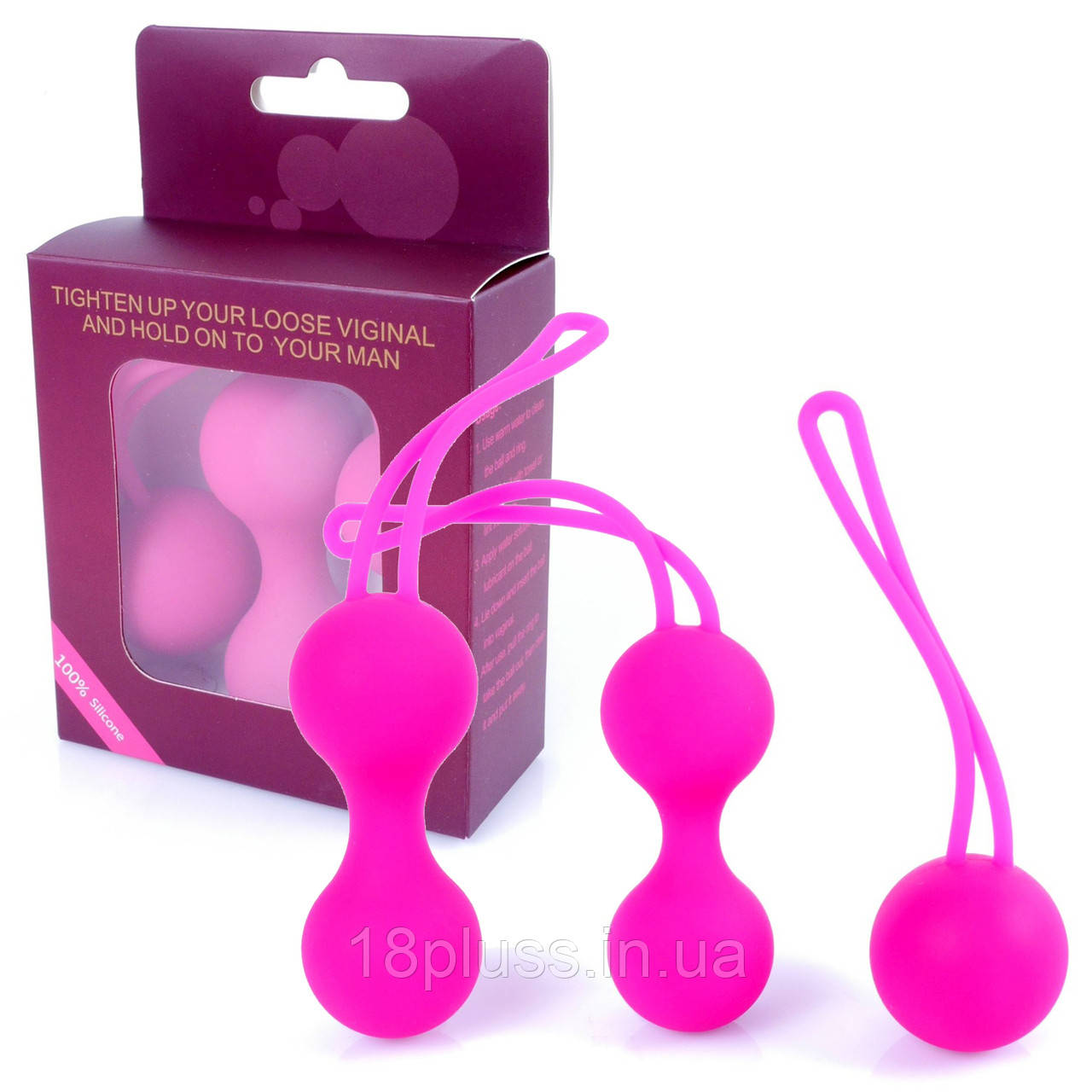 Набір силіконових вагінальних кульок Silicone Kegel Balls Set Bolas Pink, фото 1
