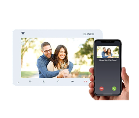 Відеодомофон AHD Slinex SM-07N Cloud (white), 7” TFT екран, запис руху, слот microSD, переадресація Smart Call, 193×123×18 мм