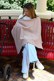 Накидка для годування груддю мілк снуд мусліновий для грудного вигодовування новонароджених Юла Мама бежевий