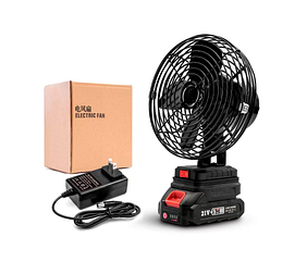 Вентилятор 6", з Li-Ion акумулятором 21V + перехідник, Black, Box 185х185 мм, 1,10 кг