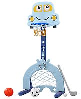 Дитячий спортивний комплекс з музичною колонкою 3в1 Terrio "Taxi" Блакитний