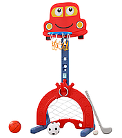 Дитячий спортивний комплекс з музичною колонкою 3в1 Terrio "Taxi" Червоний