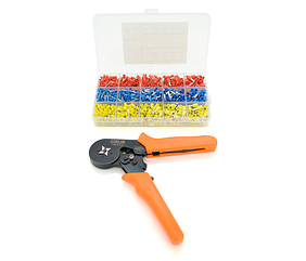 Крімпер CINLINELE HCS8 6-4 для обтиску кабельного накінечника, orange + набір кабельних наконечників
