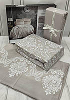 Постільна білизна сатин жаккард Deluxe євро розмір 200 на 220 см Clasy