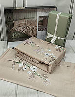 Постільна білизна сатин жаккард Deluxe євро розмір 200 на 220 см Clasy Barkla