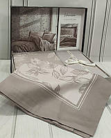 Постільна білизна сатин жаккард Deluxe євро розмір 200 на 220 см Clasy Harissa