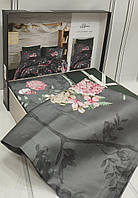 Постільна білизна сатин жаккард Deluxe євро розмір 200 на 220 см Clasy Alton