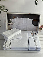 Постільна білизна сатин жакард євро розмір 200 на 220 см Romeo Home