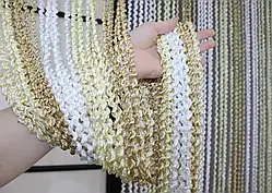 Штори нитки Спіральки Веселка 3м на 3м Молочний Бежевий Білий