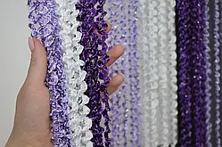 Штори нитки Спіральки Веселка 3м на 3м Білий Бузковий Фіолетовий