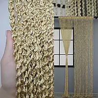 Штори нитки Спіральки Веселка 3м на 3м Бежеві