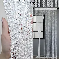 Штори нитки Спіральки Веселка 3м на 3м Білі