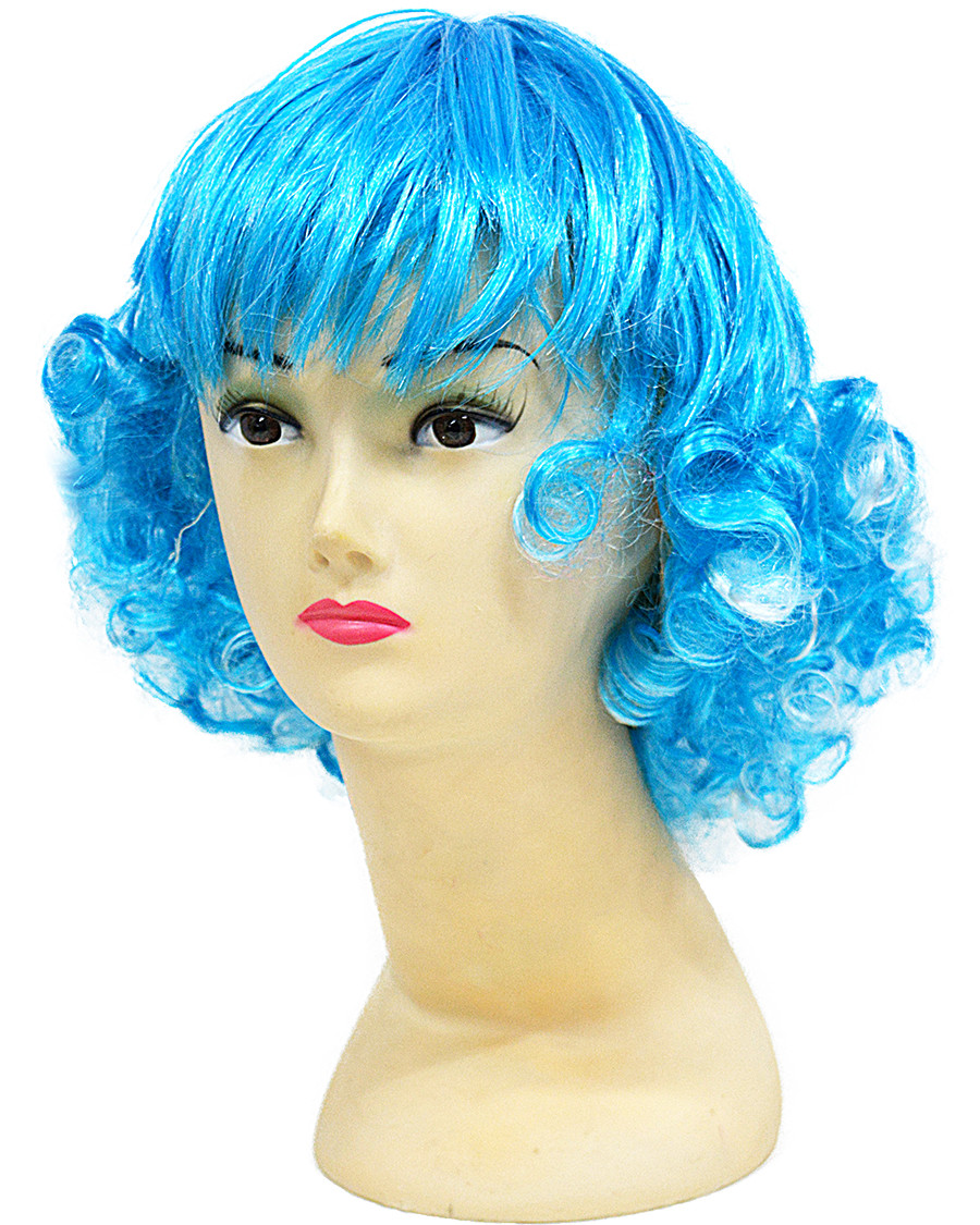 Перука з кучерями (блакитна з білим)
