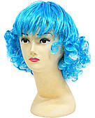 Перука з кучерями (блакитна з білим)