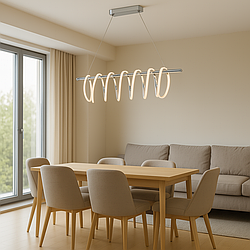 Підвісна Led люстра Linisoln 60W до 16 м² колір Хром 836-1 CH