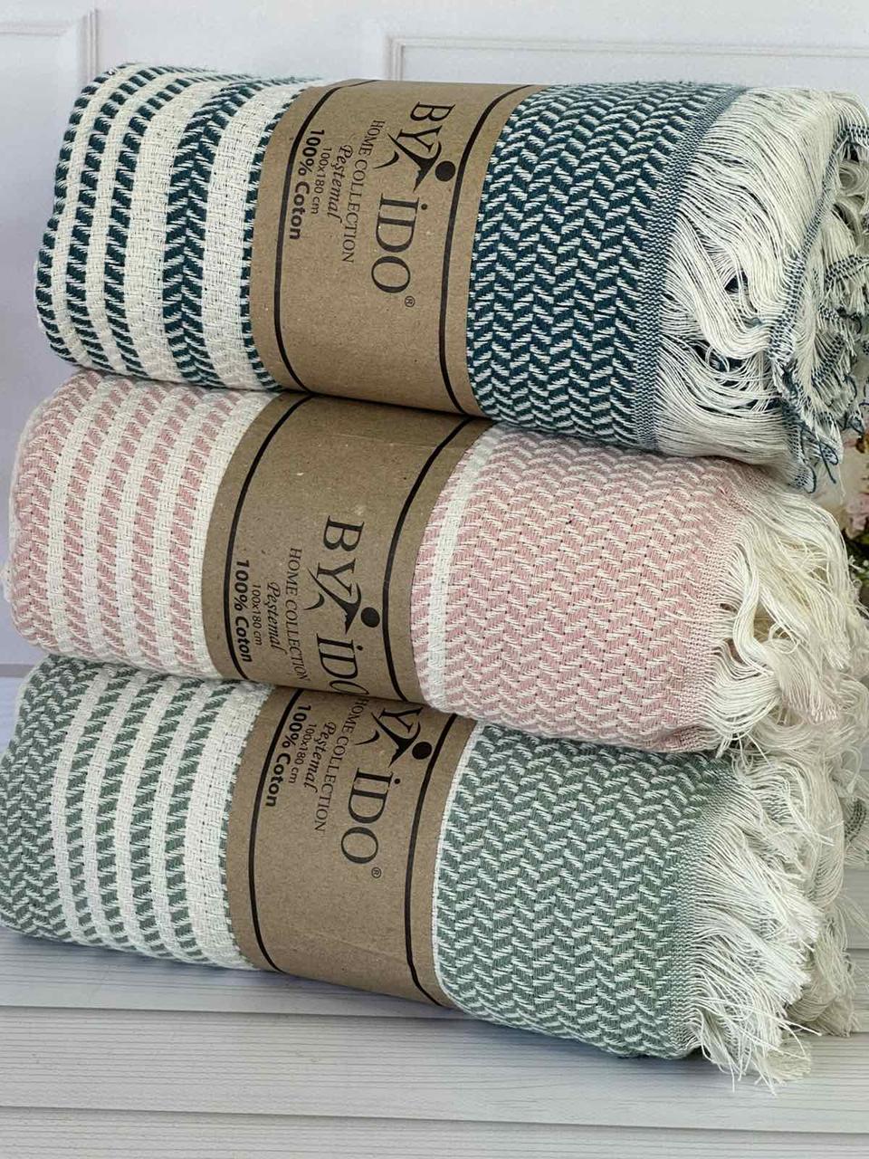 Рушник з льону для пляжу сауни лазні хаммама 100 на 180 см By Ido у кольорах, фото 1