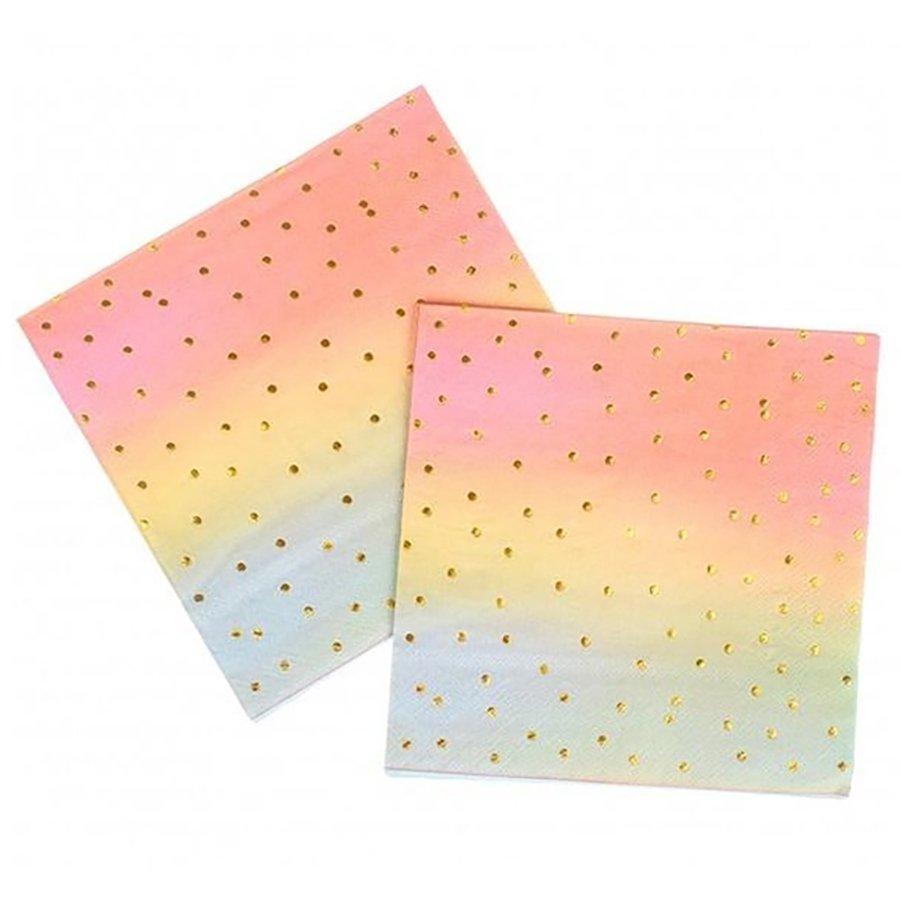 Серветки градієнт горошок золото