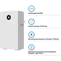 Акумуляторна батарея DEYE RW-F16 LiFePO4 LV 51.2V 314Ah 16kWh, фото 5