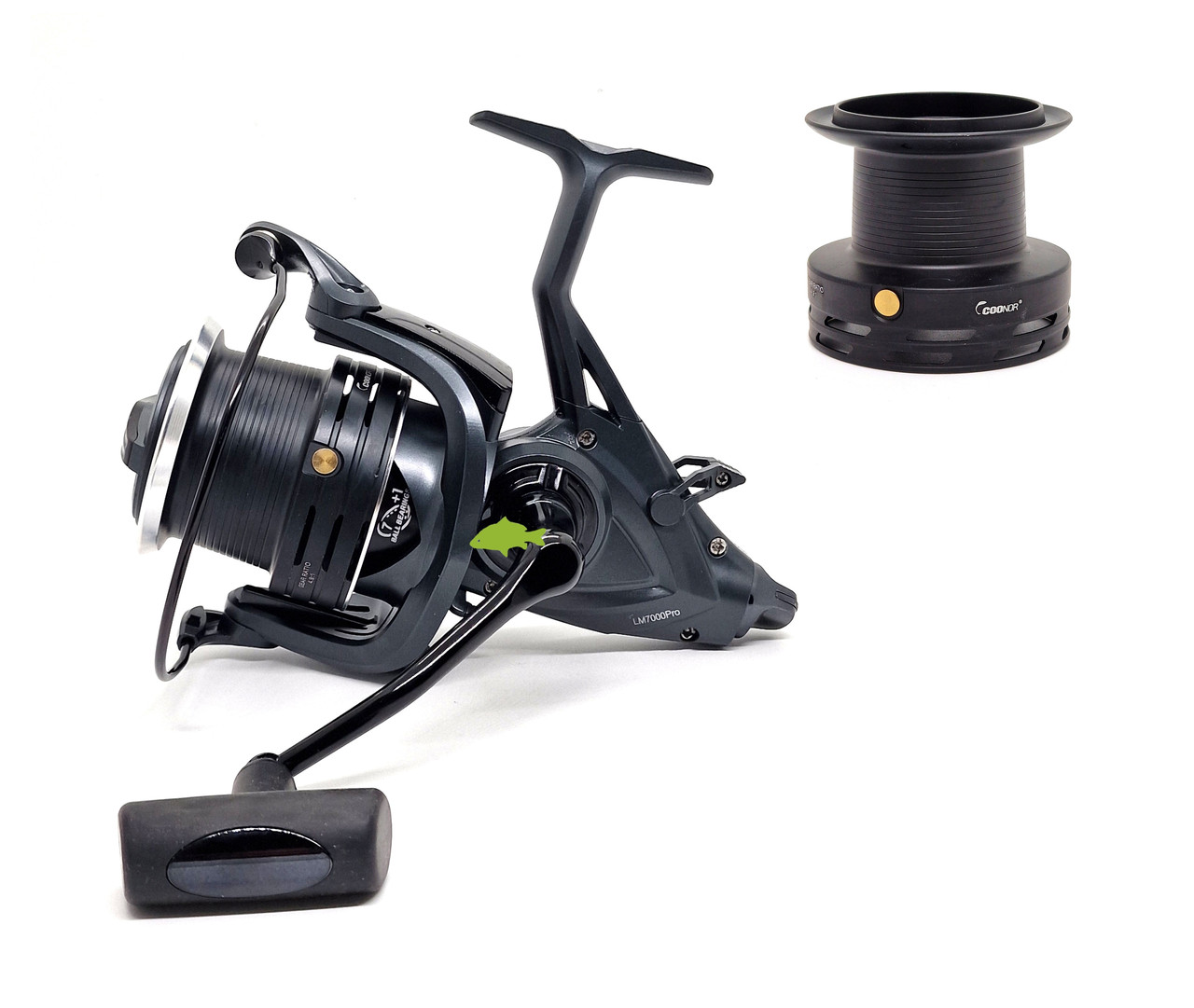 Котушка Coonor LM 7000Pro (7+1bb;4.9:1) для коропового лову з бейтранером (конусна шпуля), фото 1