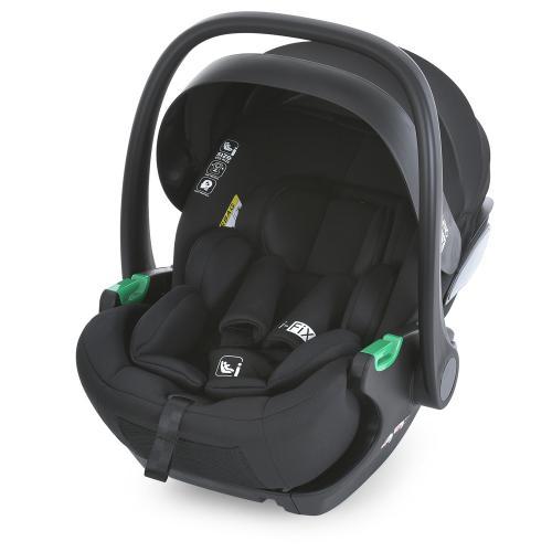 Чорне автокрісло ME 1110 i-FIX Jet Black з 8 позиціями підголівника і 3-точковими ременями безпеки, фото 1