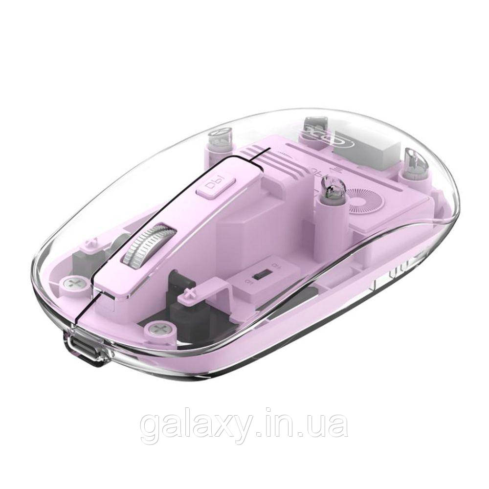 Миша XO бездротова Bluetooth/2.4GHz M12 Фіолетовий, фото 1