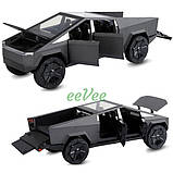 Машинка Tesla Cybertruck з причепом трейлером іграшка моделька металева Чорний (60855), фото 5