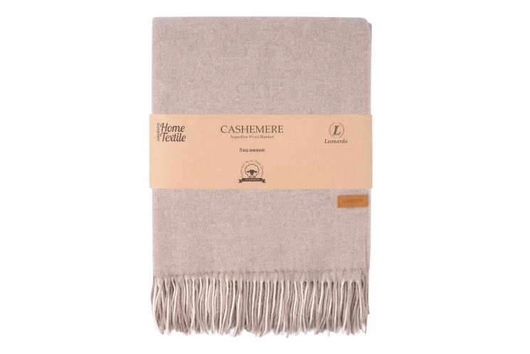 Плед ARDESTO Leonardo Moon, 140x200см, 5% кашемір, 40% вовна, 35% акрил, 20% п/е, сірий, фото 1