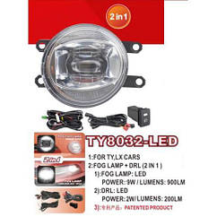 Фари дод. модель Toyota Cars/TY-8032L/LED-12V9W900Lm+DRL-12V2W200Lm/FOG+DRL/eл.проводка