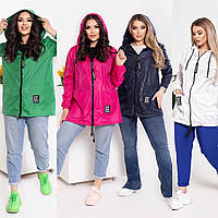 Жіноча куртка вітровка 48-50,52-54,56-58,60-62 зелене яблуко, синій, малина, Білий