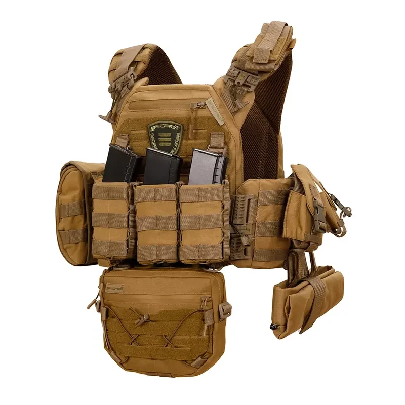 Плитоноска Warmor gen.3 Pro Max. Система швидкого скидання. 7 підсумків. Койот, фото 1