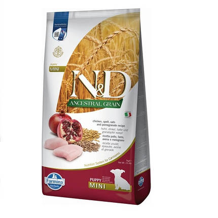 Farmina N&D Low Grain сухий корм для цуценят малих порід курка гранат 7 кг, фото 1