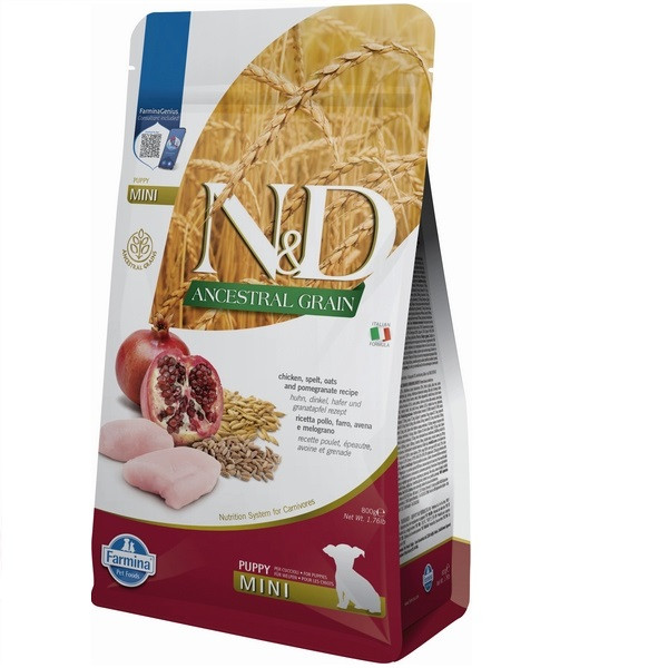 Farmina N&D Low Grain сухий корм для цуценят малих порід курка гранат 800 г