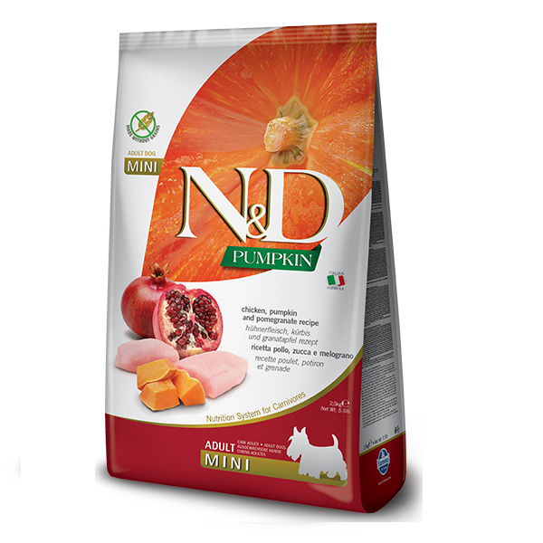 Farmina N&D Grain Free сухий корм для собак малих порід курка гарбуз 2.5 кг