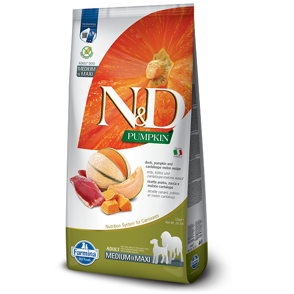 Farmina N&D Grain Free сухий корм для собак середніх порід з качкою та динею 12 кг